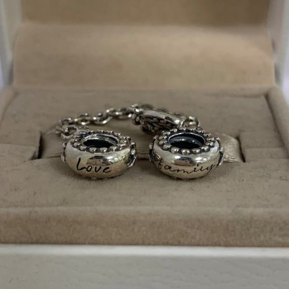 Pandora Heart Family Tree Safety Chain Charm - Picture 4 of 8